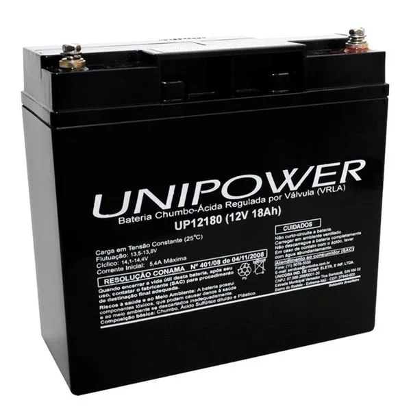 Bateria Selada Unicoba Unipower 12V 18,0Ah - UP12180 M5 (Bateria p/ No-Break)