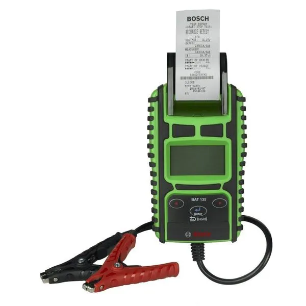 Testador de Bateria Automotivo BAT 135 com Impressora Integrada para Sistemas 6V 12V e 24V Bosch Testador de Bateria BAT 135 com Impressora Integrada 6V 12V e 24V Bosch