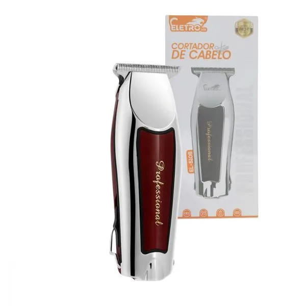 Máquina de Cortar Cabelo e Barba EL-5106 Aparador Multifuncional Lâmina Aço Inoxidável Recarregável Preto Bivolt Máquina de Cortar Cabelo e Barba EL-5106 Aparador Multifuncional Lâmina Aço Inoxidável Preto Bivolt