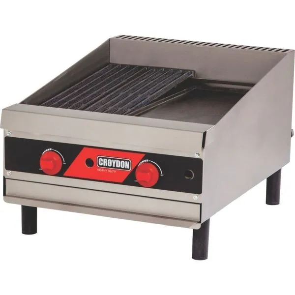Char Broiler a Gás CCP2 Grelha Ferro Fundido Pedra Cerâmica 2 Queimadores 11000 BTU-h 50x47cm Inox Croydon Char Broiler a Gás CCP2 Grelha Ferro Fundido Pedra Cerâmica 2 Queimadores 11000 BTU-h Inox Croydon