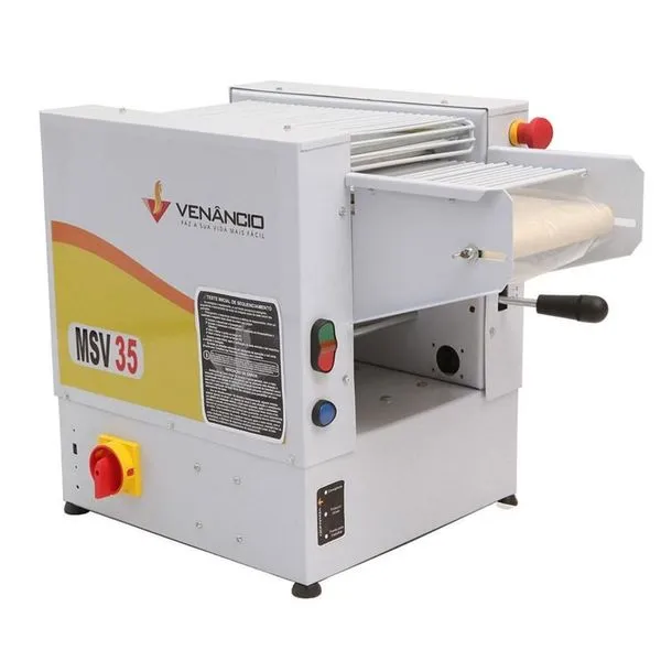 Modeladora de Pão de Mesa 35cm Msv35 NR 110V para Abrir e Modelar Massas Metalúrgica Venâncio Modeladora de Pão de Mesa 35cm Msv35 NR 110V para Panificação Metalúrgica Venâncio