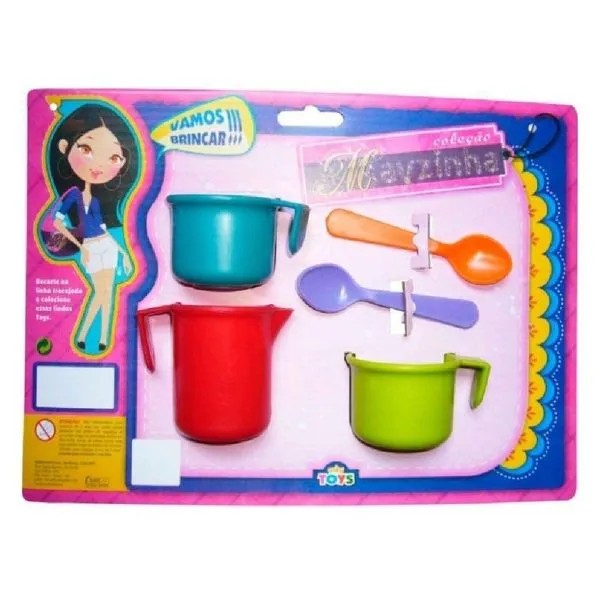 Kit de Brinquedos Infantis Mayzinha 969 0969A Faz de Conta com Acessórios Plástico Mini Toys