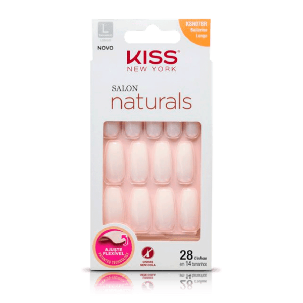 Unhas Postiças Kiss New York Salon Naturals 28 Unidades