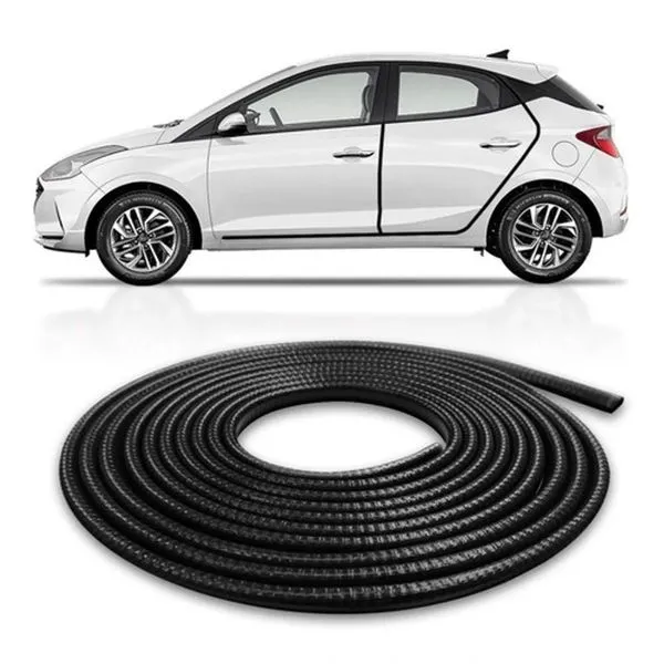 Protetor de Bordas de Porta F103 Preto 10M para Diversos Veículos Proteção das Laterais com Alma Metálica Uniflex Protetor de Bordas de Porta F103 Preto 10M para Uso Geral Automotivo Uniflex