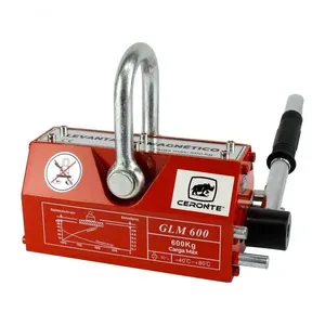 Levantador Magnético GLM 600 600KG Manual com Ímãs de Neodímio e Ranhura em V Ceronte Levantador Magnético GLM 600 600KG Manual com Ímãs de Neodímio e Trava de Alavanca Ceronte