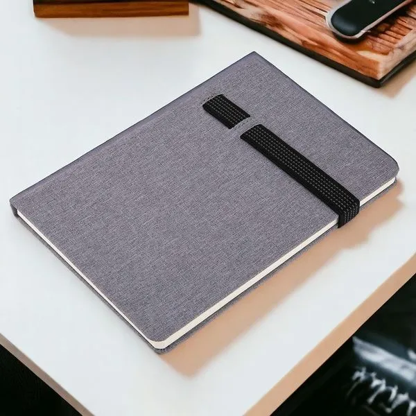 Caderno de Anotações Desembrulha All Grey com Capa Sintética Dura Elástico Suporte para Celular 80 Folhas All Grey Caderno de Anotações Desembrulha All Grey com Capa Sintética Dura Elástico e 80 Folhas All Grey
