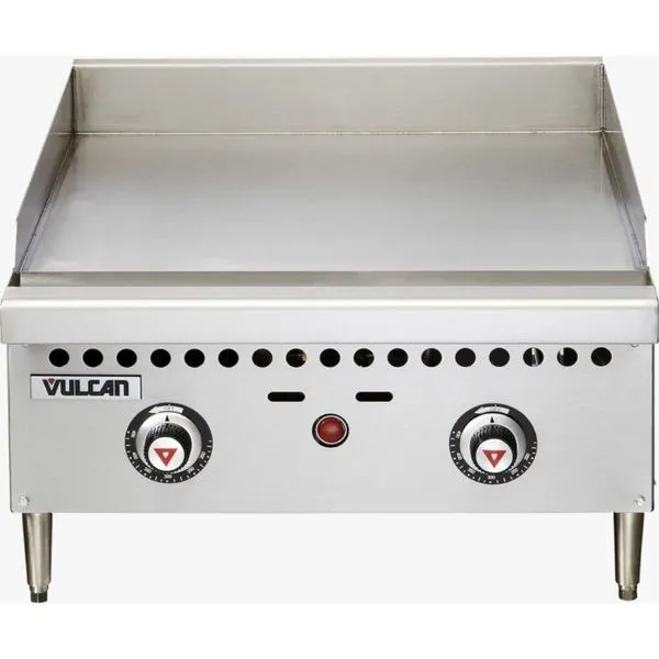 Chapa a Gás GLP VCRG24T 2 Queimadores Controle de Temperatura 93 graus C a 232 graus C Inox Vulcan Chapa a Gás VCRG24T 2 Queimadores Controle de Temperatura Inox Vulcan