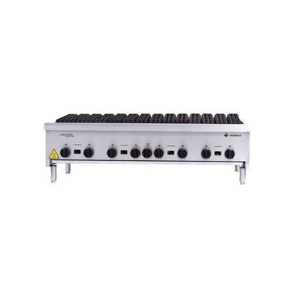 Chapa Bifeteira a Gás CGG120 para Lanches e Grelhados em Aço Inoxidável 122cm Metalúrgica Venâncio Chapa Bifeteira a Gás CGG120 para Grelhados em Aço Inoxidável Metalúrgica Venâncio