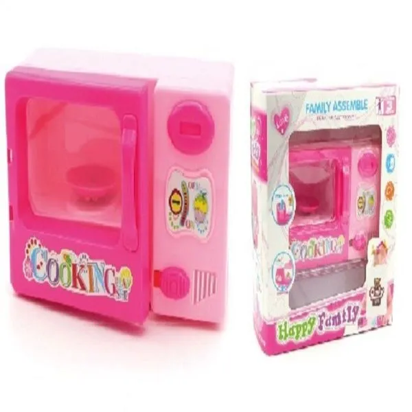 Brinquedo Infantil Mini Microondas Cozinha Forno Didatico Rosa para Crianca