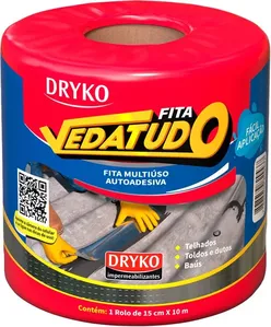 Fita Adesiva Impermeável com Manta Asfáltica Vedatudo Alumínio - DRYKO Alumínio