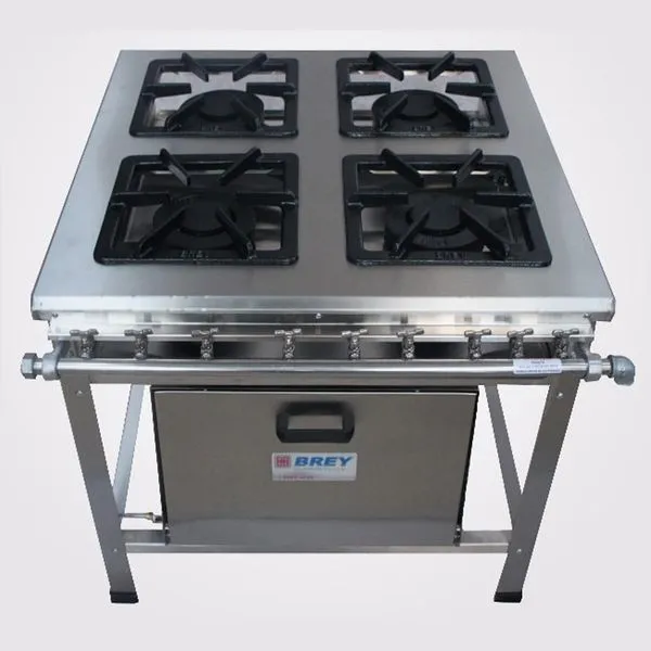 Fogão 4 Bocas Inox Com Forno Extra Metal Brey 204- F-i