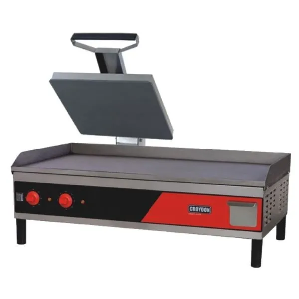 Chapa Elétrica com Prensa CE102T 100x48cm 6900W Área Útil Inox 220V Croydon Chapa Elétrica com Prensa CE102T 100x48cm 6900W Inox 220V Croydon