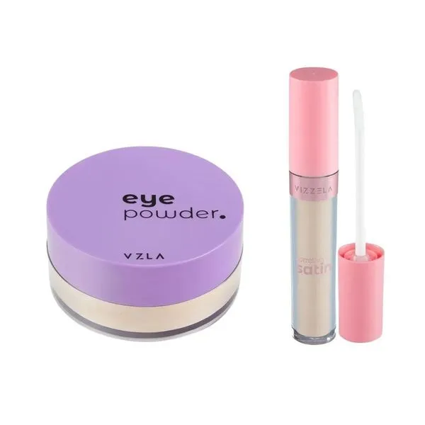 Kit Vizzela Eye Powder Cor 02 + Corretivo Satin Cor 02