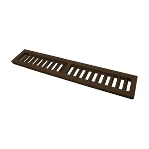 Ralo Grelha Linear Com Caixilho Em Alumínio Marrom 10x50cm