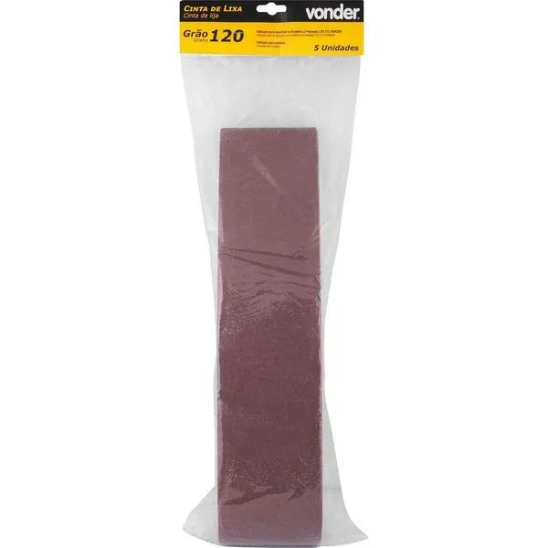 Cinta De Lixa 100 Mm X 915 Mm G 120 Com 5 Peças Vonder