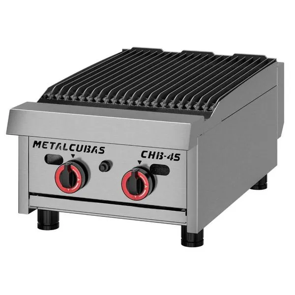 Char Broiler a Gás CHB 45 G2 2 Queimadores Ferro Fundido 45cm Inox Metalcubas Char Broiler a Gás CHB 45 G2 2 Queimadores 45cm Inox Metalcubas