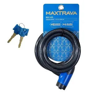 Cadeado Segurança Tranca Capacete Moto Maxtrava 405 Grande 1,8m Fume