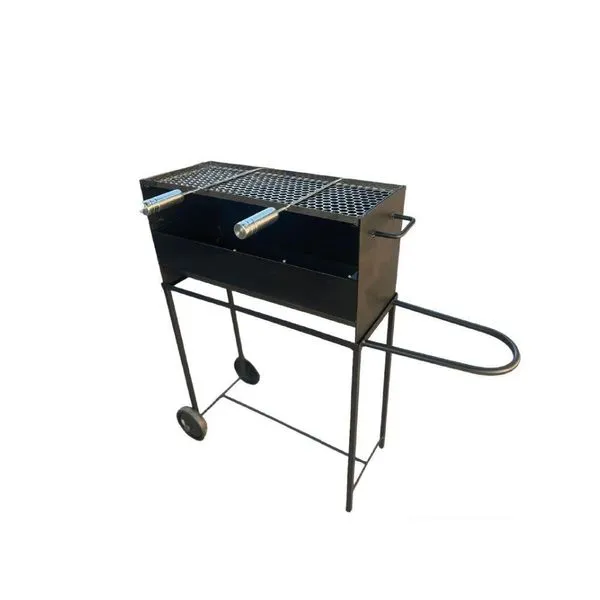 Churrasqueira 2 Repartições Com 1 Grelha De Inox 2 Repartições Preto