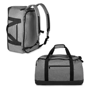 Bolsa 2 em 1 de Academia Practical Life em Poliéster 35x57x25cm Cinza com Alça de Mão e Costas Bolsa 2 em 1 de Academia Practical Life Poliéster 35x57x25cm Cinza com Compartimento Interno