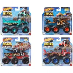 Monster Trucks Caminhao Reboque Surpresa Escala 1:64 para Brincadeiras Radicais Hot Wheels