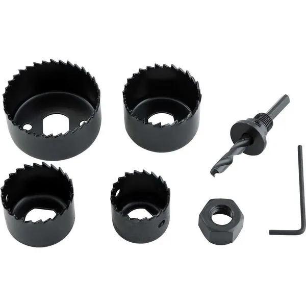 Jogo de Serras Copo Aço Carbono 32 a 54mm 4 Serras + Suporte - NOVE54