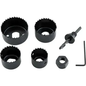 Jogo de Serras Copo Aço Carbono 32 a 54mm 4 Serras + Suporte - NOVE54