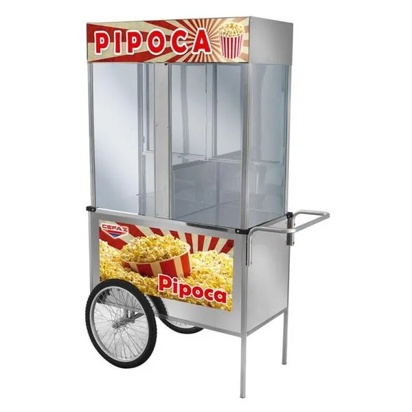 Carrinho De Pipoca Cefaz Luxo Em Inox Rodas De Bicicleta L21rb sem variação
