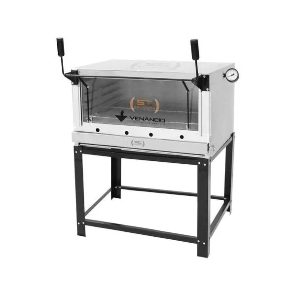 Forno Refratário de Lastro a Gás Industrial Metalúrgica Venâncio Roma FIRI90 em Aço Inox com Pedra Refratária Forno Refratário de Lastro a Gás Industrial Metalúrgica Venâncio FIRI90 em Aço Inox com Pedra