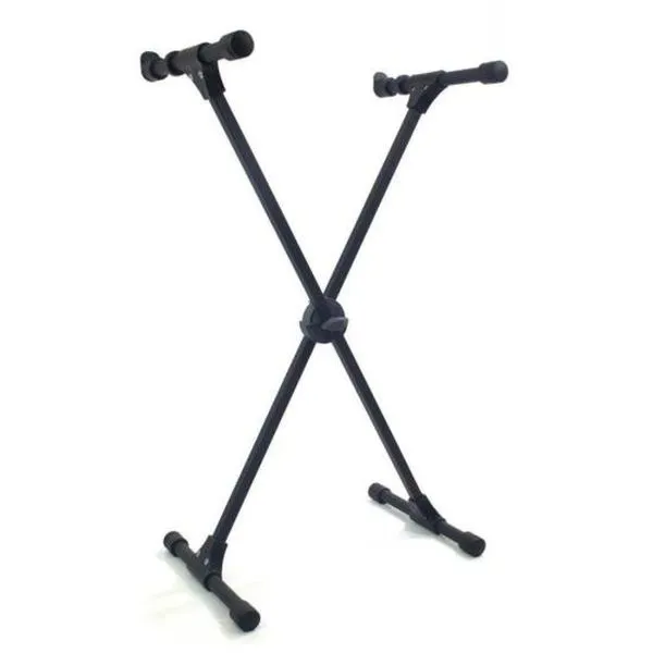 Suporte para Teclado X10 com Regulagem de Largura e Ajuste de Altura Preto ASK Suporte para Teclado X10 com Regulagem de Largura e Ponteiras Antiderrapantes Preto ASK