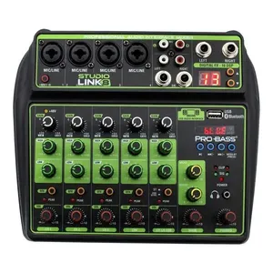 Mesa de Som Studio Link 8 com Bluetooth e Interface USB com 16 Efeitos Digitais Preto Pro Bass Mesa de Som Studio Link 8 8 Canais com Bluetooth e Interface USB Preto Pro Bass