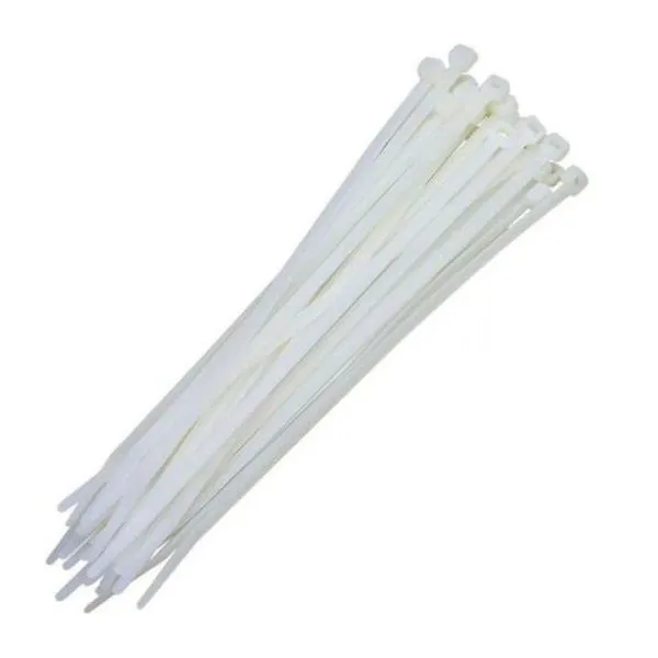 Abraçadeira de Nylon Abracadeira Nylon 2,5X10CM 100 Unid Bc Durável e Resistente Branco NWT