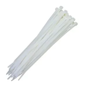 Abraçadeira de Nylon Abracadeira Nylon 2,5X10CM 100 Unid Bc Durável e Resistente Branco NWT
