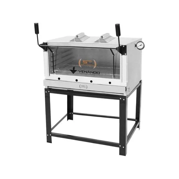 Forno Lastro Refratário a Gás Metalúrgica Venâncio Firiv90 Infravermelho com Gratinador Inox Forno Lastro Refratário a Gás Metalúrgica Venâncio Firiv90 Inox com Gratinador