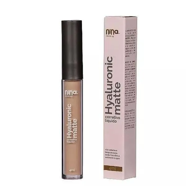 Corretivo Líquido Hyaluronic Matte 01 com Alta Cobertura e Textura Cremosa Vegano Nude Corretivo Líquido Hyaluronic Matte 01 Alta Cobertura Vegano Longa Duração Nude