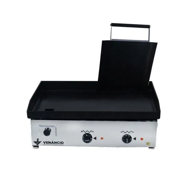 Chapa Bifeteira Elétrica CE65P com Prensa Inox 66cm 1800W 220V Metalúrgica Venâncio Chapa Bifeteira Elétrica CE65P com Prensa Inox 220V Metalúrgica Venâncio