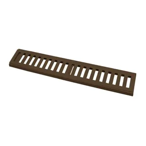 Ralo Grelha Linear Com Caixilho Em Alumínio Marrom 20x50cm
