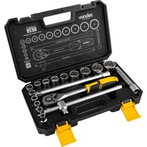 Jogo de Soquete Encaixe 1/2” 10-32mm 18 Peças - VONDER