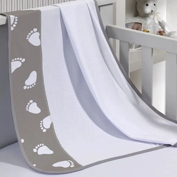 Cueiro Simples Tecebem Baby Mia Malha Estampado Kinder 80cmx90cm Cinza