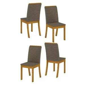 Cadeira Para Mesa De Jantar Isa Kit 04 Peças Bege - Henn