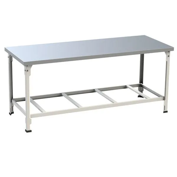 Mesa De Manipulação Itajobi 1,80x70cm Desmontável Branca Tampo Inox