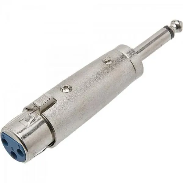 Adaptador P10 Mono X XLR Cannon Femea Metal ADAP0028 Prata STORM
