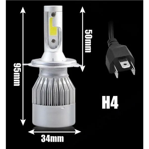 Lâmpada Automotiva LED para Farol C6 para Carros e Veículos 12V a 24V Luz Branca 6500K Bivolt Alto Brilho OEM Lâmpada Automotiva LED para Farol C6 para Carros e Veículos 12V a 24V Luz Branca 6500K OEM