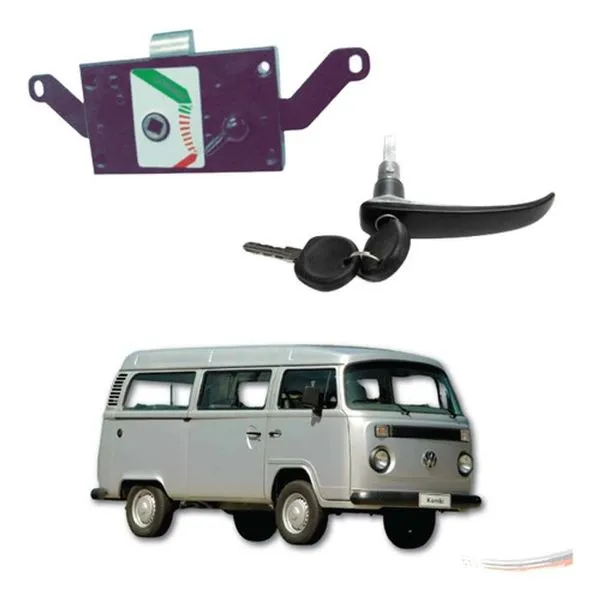 Kit Maçaneta Preta + Fechadura Pta Lat Kombi Clipper 75 A 96 - Un / 2 [f103]