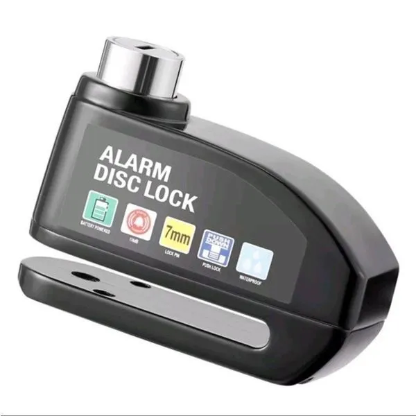 Trava Antifurto Cadeado P- Moto Com Alarme Sonoro Freio Disco