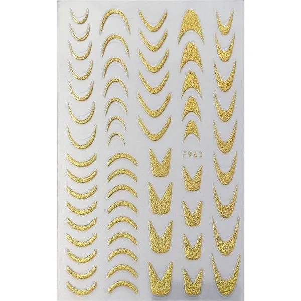 Adesivo de Unhas F963 para Decoração Diy 3d Gradiente Linha Francesa Azul Rosa Roxo Verde OEM Adesivo de Unhas F963 3d Gradiente Linha Francesa Azul Rosa Roxo Verde OEM