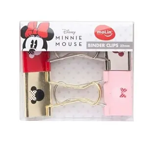 Binder Clips Molin do Brasil Minnie Mouse Decorados 32MM Caixa com 4 Unidades para Organização Escolar Binder Clips Molin do Brasil Minnie Mouse Decorados 32MM Caixa com 4 Unidades
