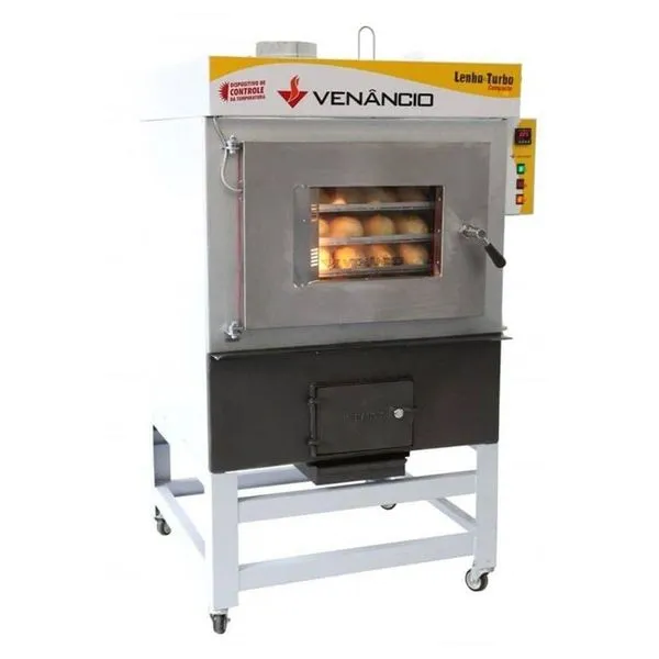 Forno Turbo Ciclone A Lenha 5 Esteiras Venâncio Com Fornalha Frontal Fclt5 110V