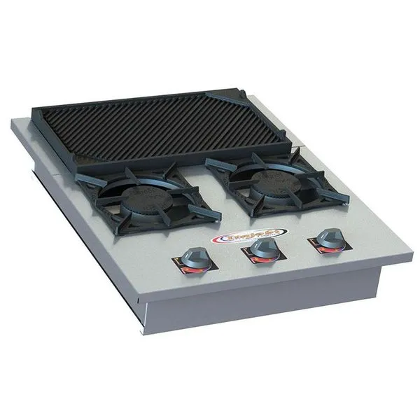 Fogão 2 Bocas De Embutir Baixa Pressão 2 Qs Com Chapeira Inox Sl13002-i Itajobi