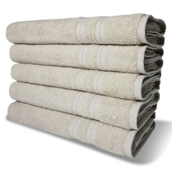 Kit 5 Toalhas de Banho 430g/m² Grande Grossa 80x150cm Itália Soft Bege