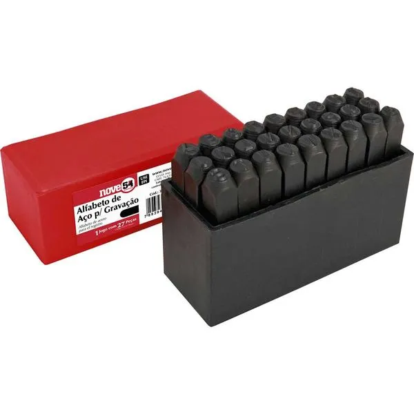 Alfabeto de Aço para Gravação 6mm - NOVE54